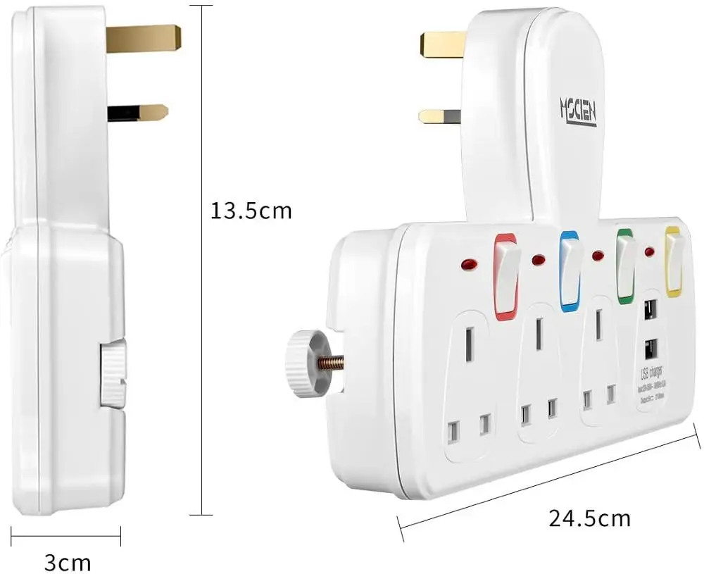Штепсельная Вилка Великобритания 3 способа с USB Mscien настенная розетка расширение