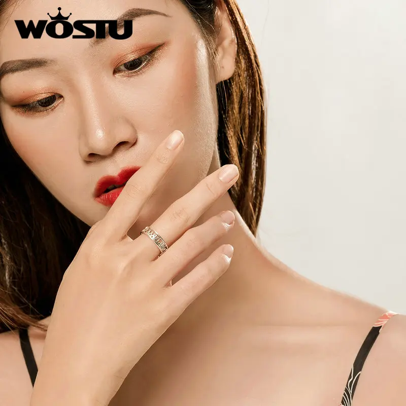 WOSTU, новая мода, 925 пробы, серебро, Лондон, город, винтажные кольца для женщин, регулируемые кольца, палец, для свадьбы, вечеринки, ювелирные изделия, FIR606