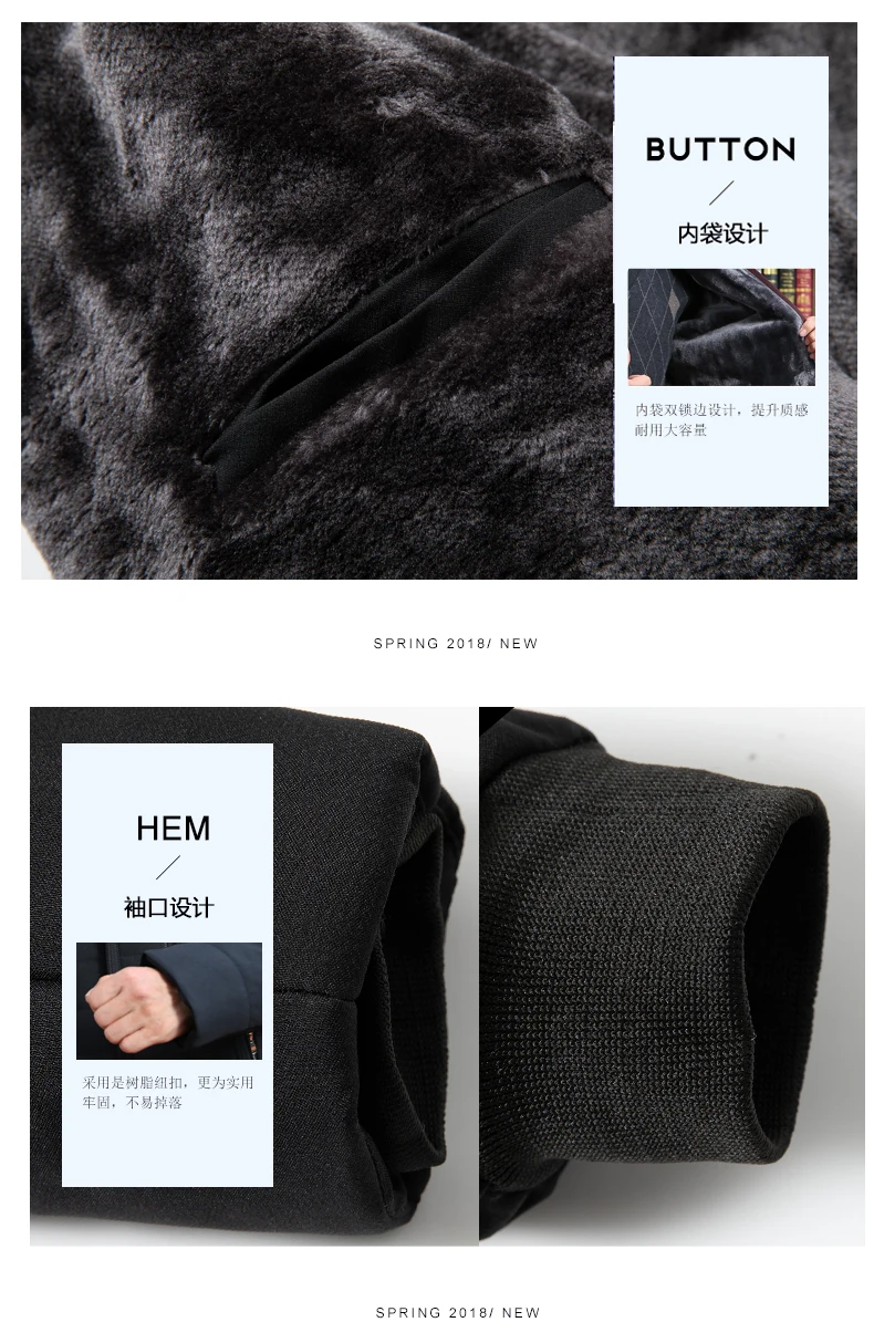 Новая шерстяная подкладка большого размера 3XL 4XL Мужская парка зимняя куртка Мужское пальто толстые теплые мужские куртки