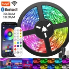 Светодиодная ленсветильник RGB, водонепроницаемая гибкая светодиодная лампа 5050, Светодиодная лента с Wi-Fi, Bluetooth, дистанционным управлением, декор для гостиной, спальни, Диодная лента