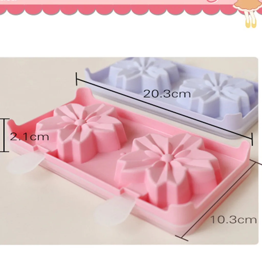 

2 Cell Silicone Ice Cream Mold Ice Cream Maker Lolly Mould Tray Kitchen Frozen Ice Cream Popsicle Molds DIY Mold Homemade J80