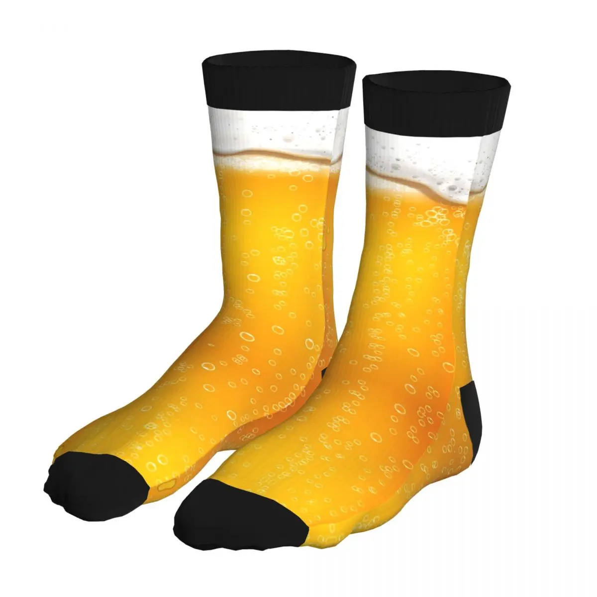 

Beer Socks Men's 5% Spandex Awesome Socks Winter Brew Drink Alcohol Bubbles Gift Idea