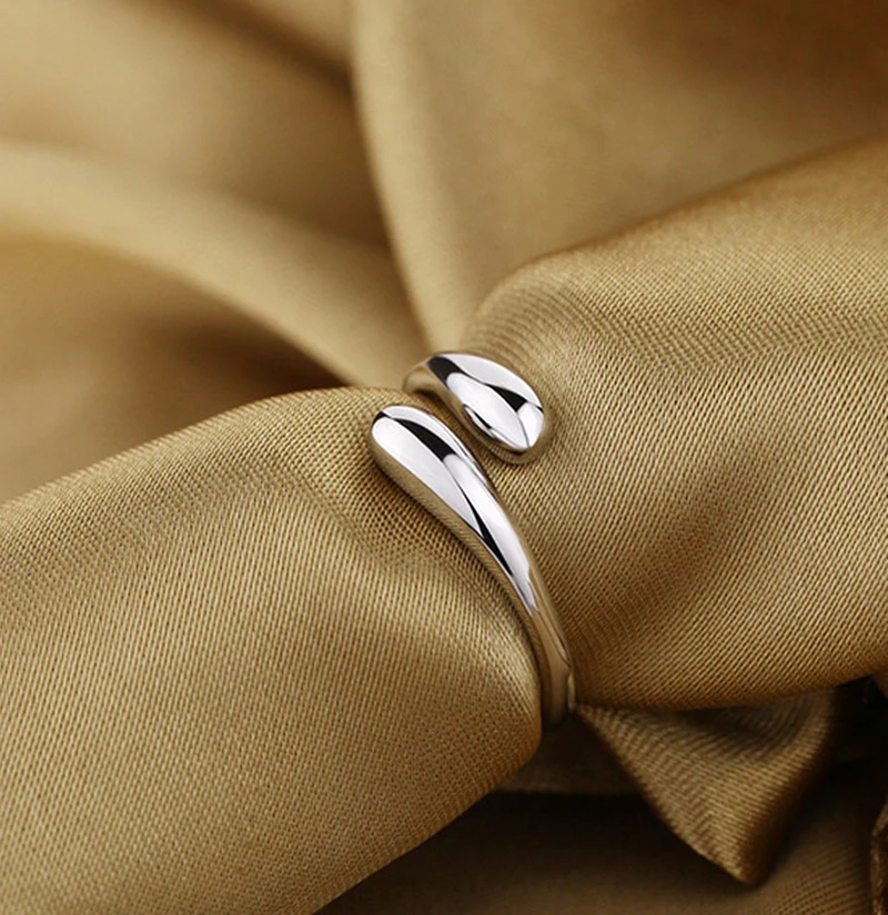 Модное милое открытое женское кольцо простое серебряное ювелирное изделие| |