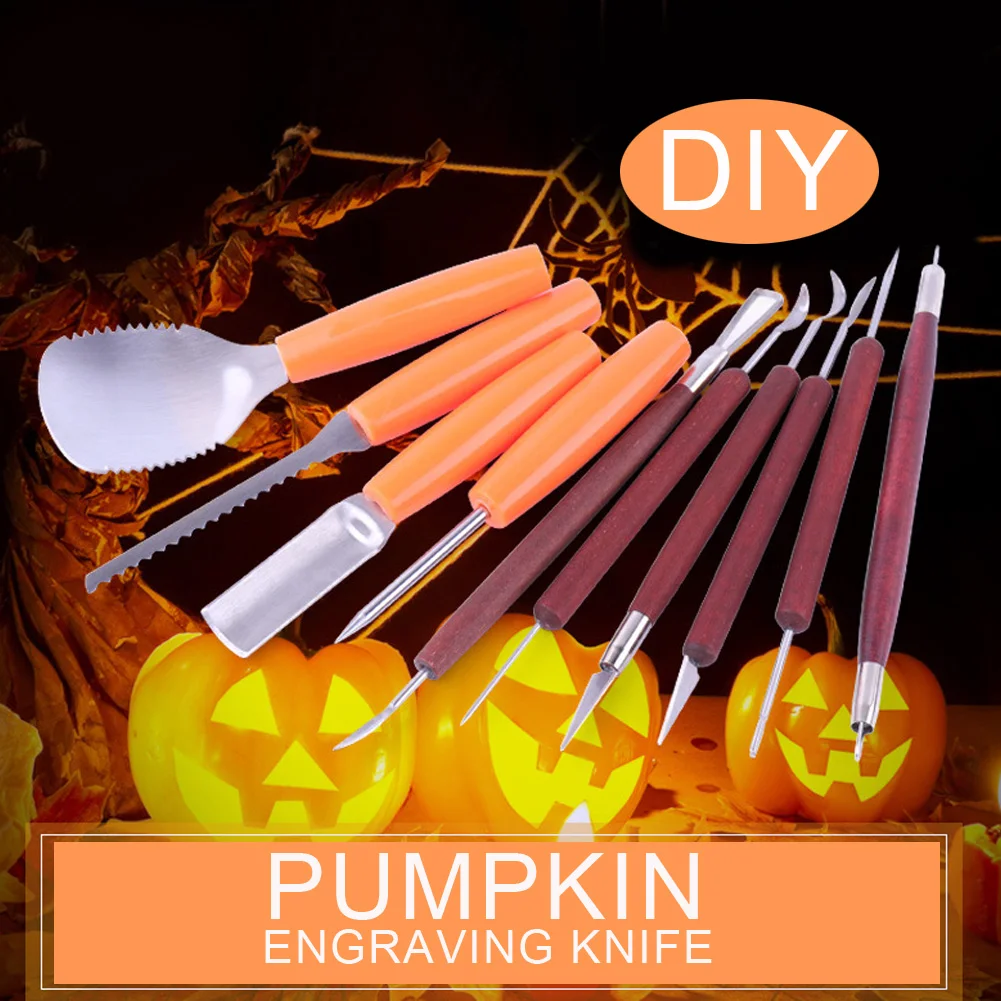 10 шт. инструменты для резьбы в виде тыквы на Хэллоуин набор профессиональные