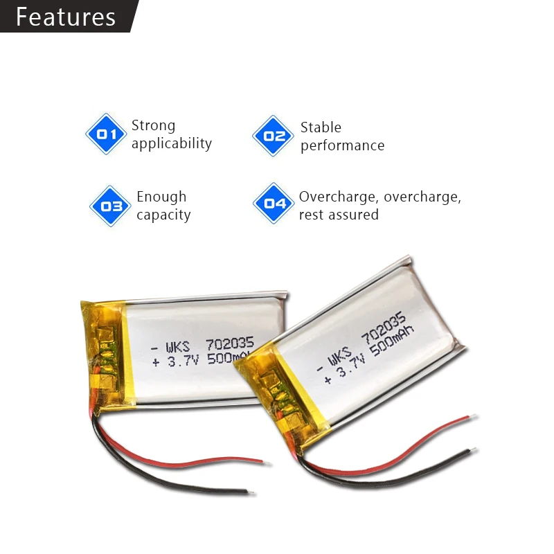 3 7 V Lipo cells 702035 500mah литиевая полимерная аккумуляторная батарея для MP3 MP4 GPS