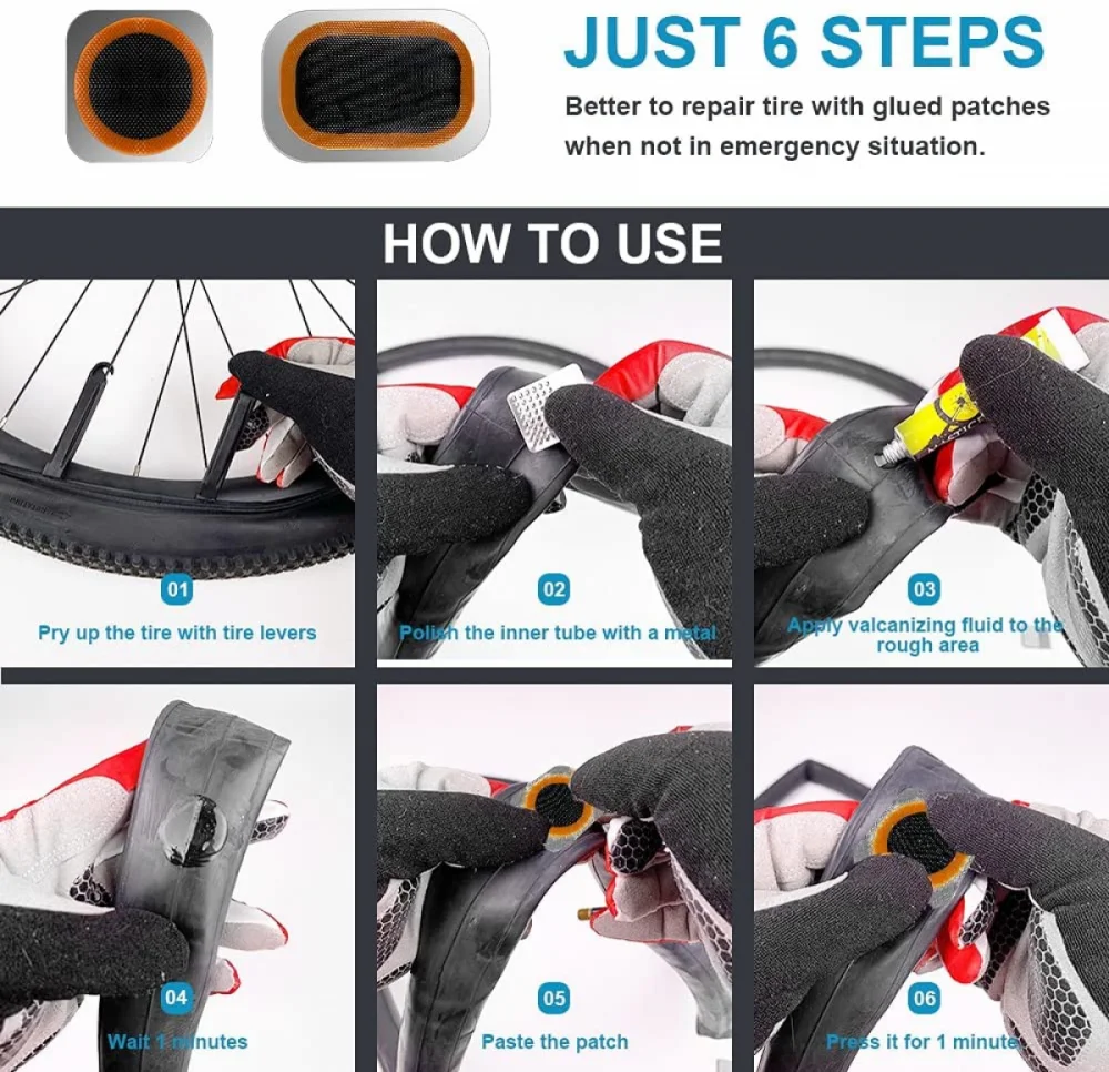 48 шт. 25 мм круглые/квадратные Пластыри для шин велосипеда | Спорт и развлечения