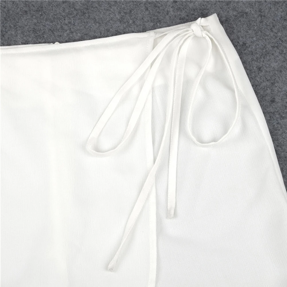 

Women Ladies Mini Skirt Summer Irregular Lace-up Slit Short Skirt Casual