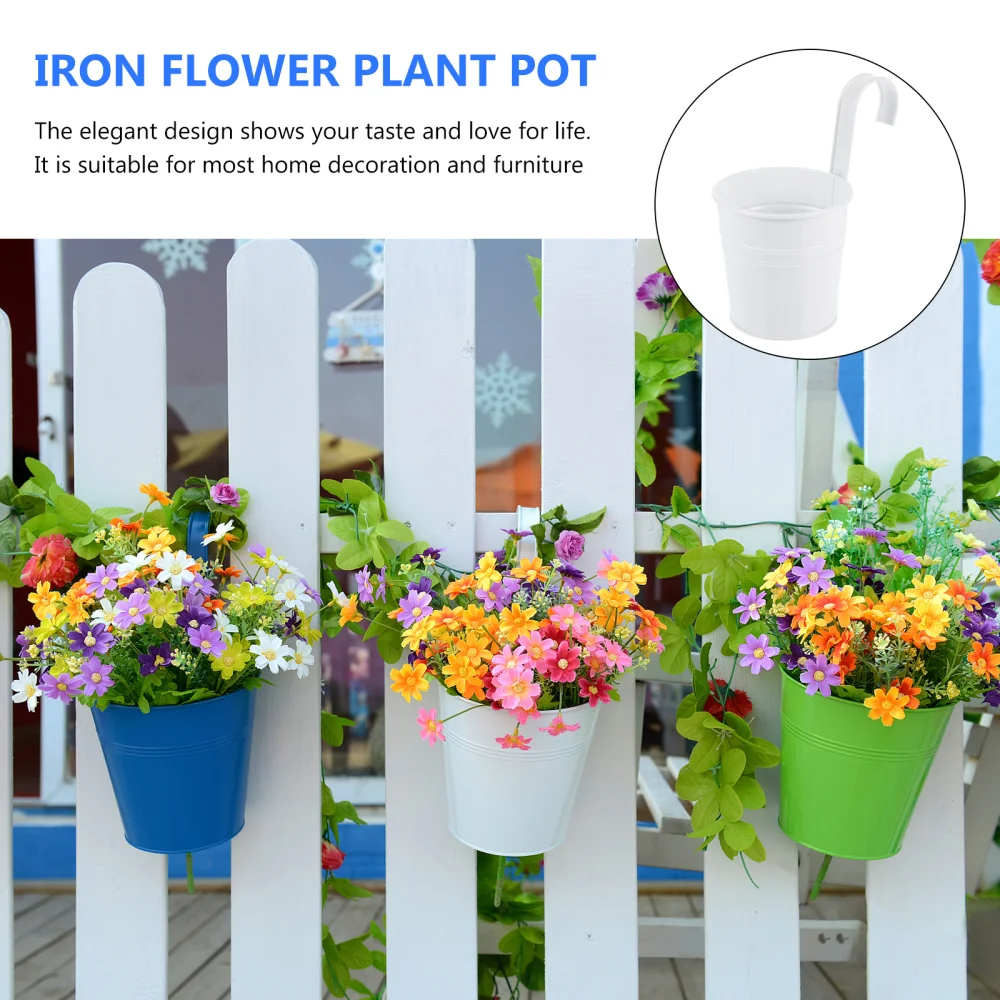 

3pcs Hanging Flower Planter Iron Flower Planting Pot Gardening Flowerpot