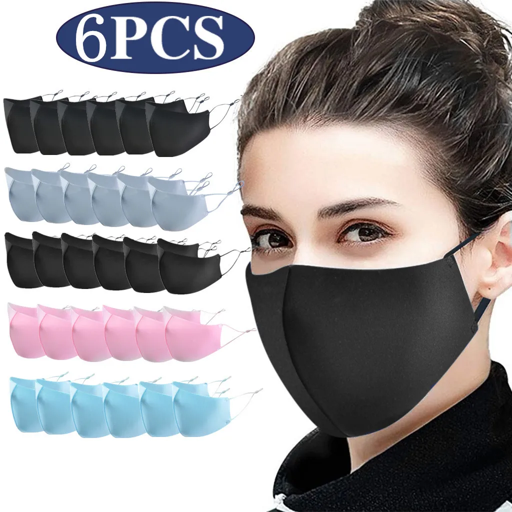 6 шт. Регулируемая веревочная Рабочая маска многоразовая моющаяся 3D дышащая из