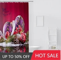 santa red christmas ball gifts customization household merchandise bathroom products shower curtains waterproof moisture proof