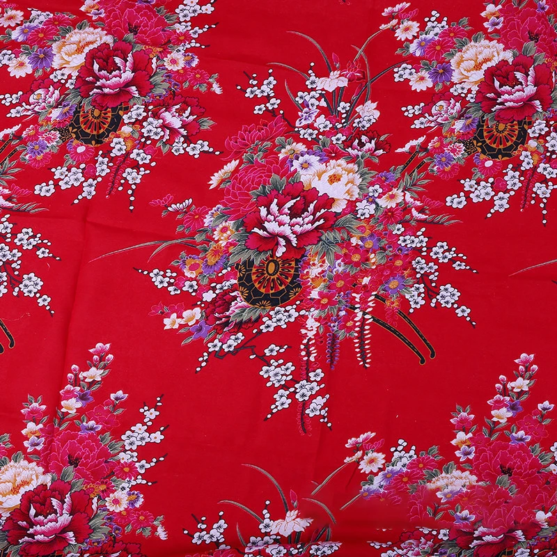 YOMDID китайский стиль хлопок лен ткань с цветочным принтом сделай сам одежда