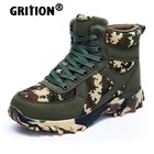 GRITION мужские походные ботинки прочные модные тактические военные ботинки Нескользящие сохраняющие Тепло шерстяные уличные повседневные ботинки 2021 новый размер 47