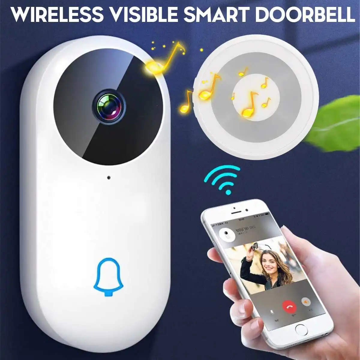 Smart Deurbel Camera Ip 1080P Telefoon Deurbel Voor Appartementen Ir Alarm Draadloze Beveiliging Intercom Wifi Video Deurbel
