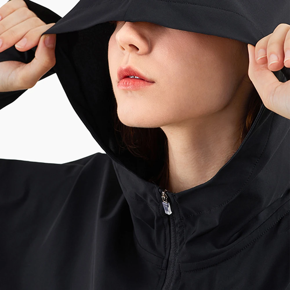 

Hot Sale Secret Lock Zipper Hooded Baggy Jogging Fitness Yoga Suit Jacket Sport Clothing New Arrival
