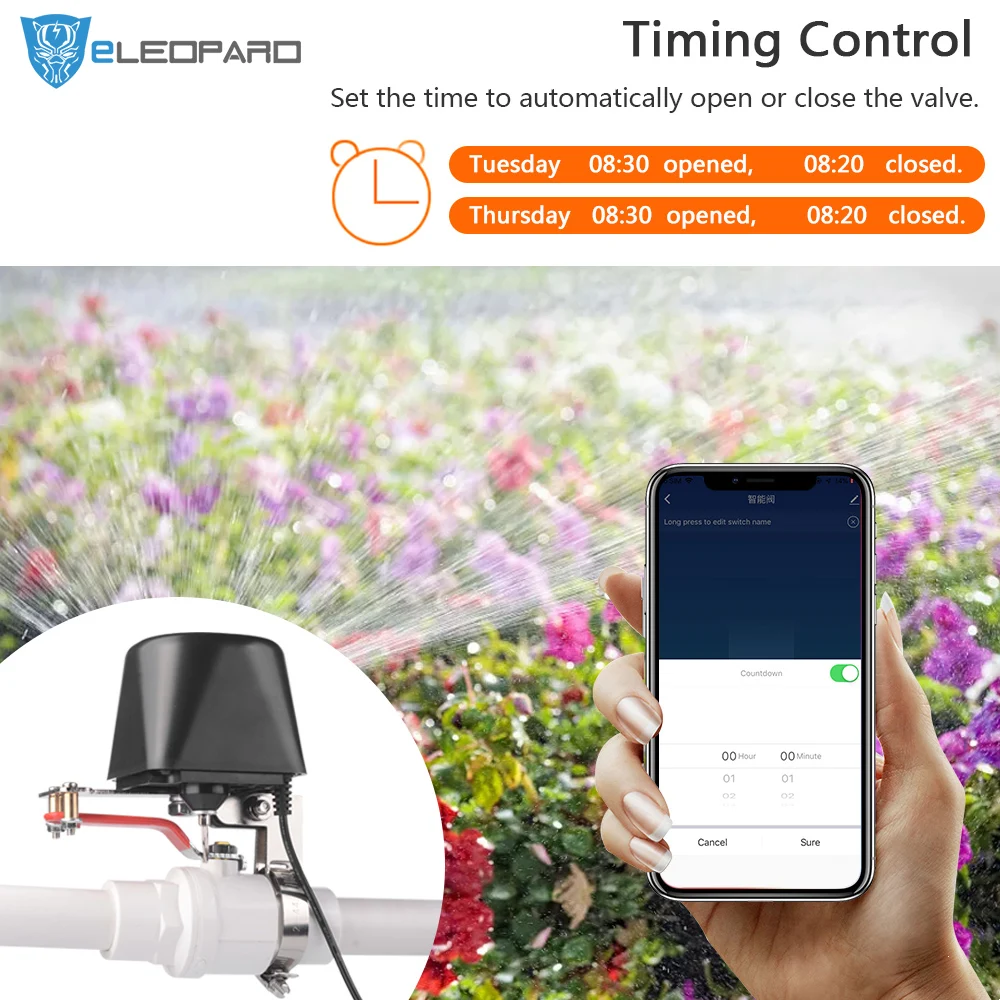 ELEOPARD Zigbee Smart Wireless Control Gas Water Valve Life Shut OFF Controller |