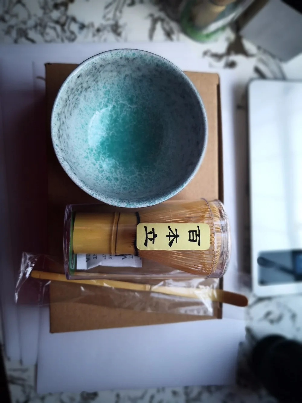 Бесплатная доставка чайный сервиз маття для церемоний зеленый порошок японская