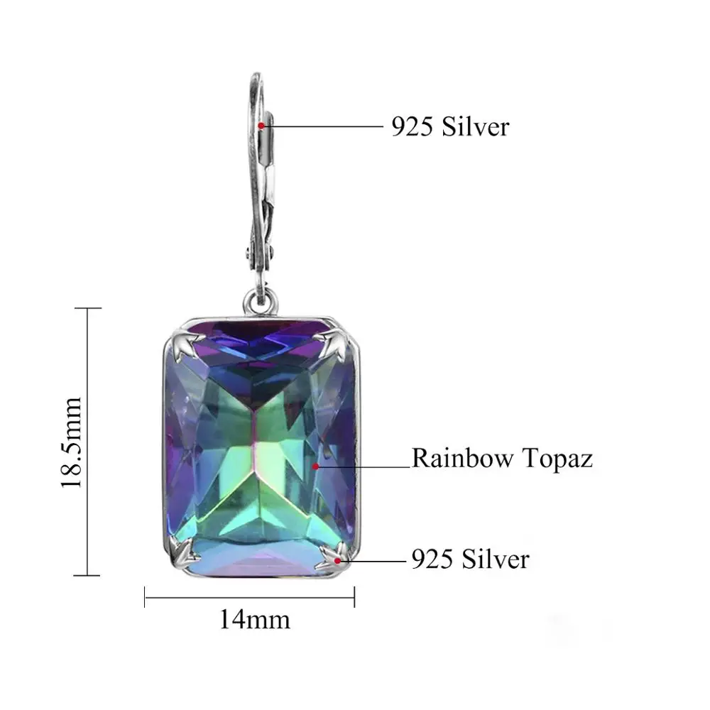 Серьги из серебра 925 пробы с Мистик топазом модные ювелирные изделия 2020 богемный