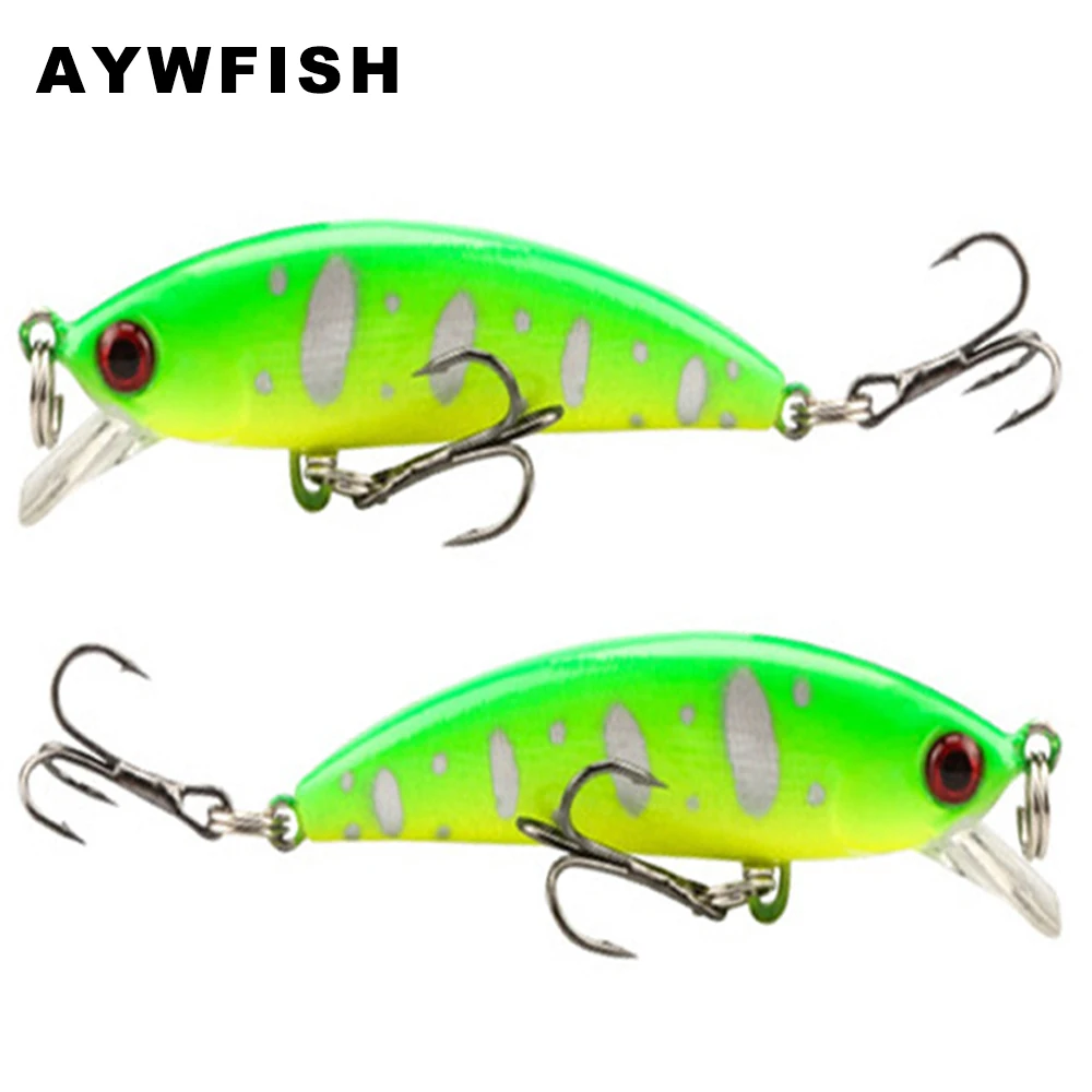 

AYWFISH Minnow 55mm 4.8g 3D Eyes Sinking Mini Jerkbait Hard Plastic Wobbler Crank Diving Lip Fishing Lure Bass Tackle Jerk Bait