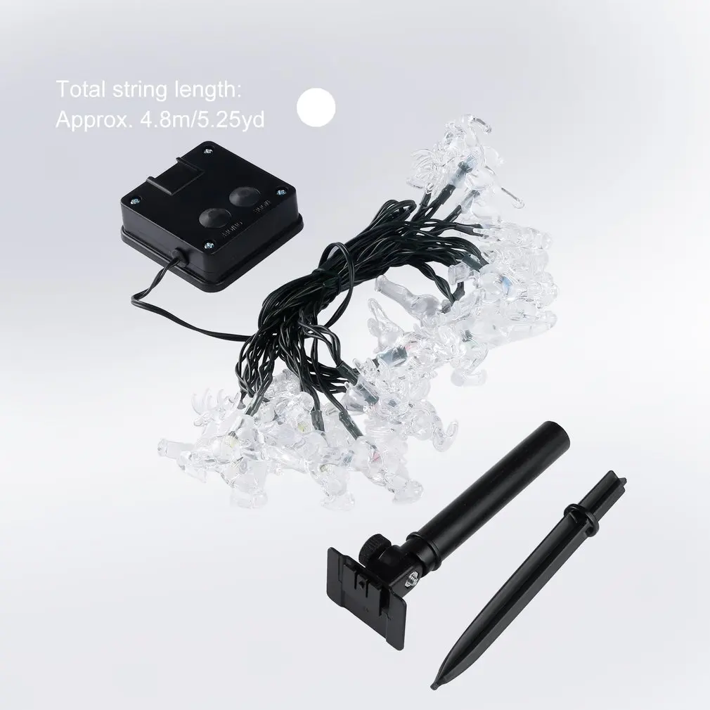 

20 LED Deer Solar String Lights with Solar Panel Waterproof Fairy Light String for Outdoor Christmas Home Party Bedroom Decor
