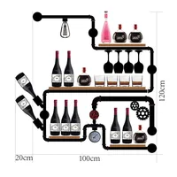 Display House Decoration Wall Mounted Shelves for Glassware Creative Bottle Organizer for Storage Artistic Wine Rack Set