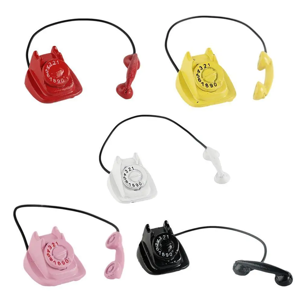 

1:12 Кукольный домик сплав мини телефона 4 цвета и мини граммофон аксессуары Моделирование детей кукольный домик Модель Кукольный дом Декор ...