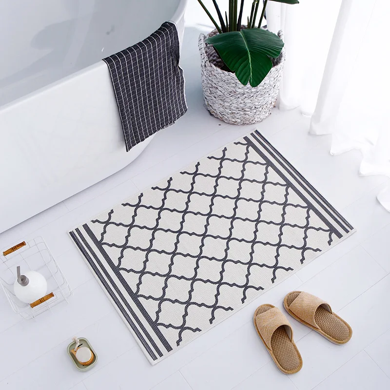 60X90cm скандинавские Геометрические черно-белые ковры для гостиной спальни