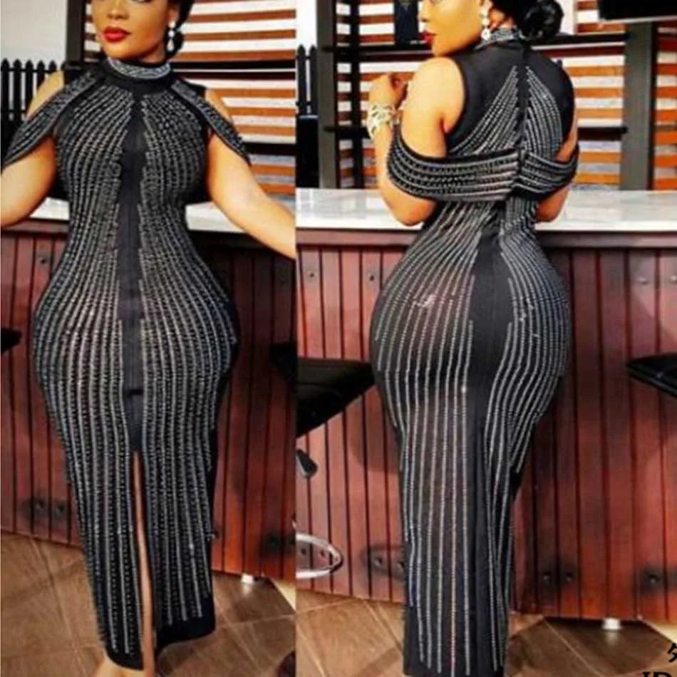 2020 шикарное женское черное белое платье без рукавов с бисером вечерние платья