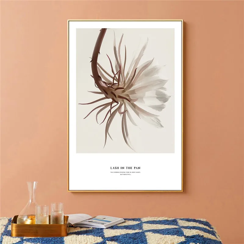 

Scandinavian Plant Flower Landscape Canvas Painting White Dandelion Feather Girl Fashion Wall Art Poster Pictures for Home Decor