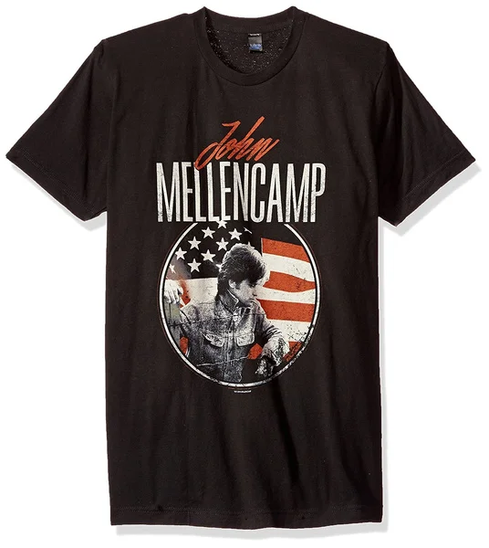 

Модная мужская футболка, Мужская мягкая футболка с надписью John Mellencamp Circle Flag, мужские повседневные рубашки