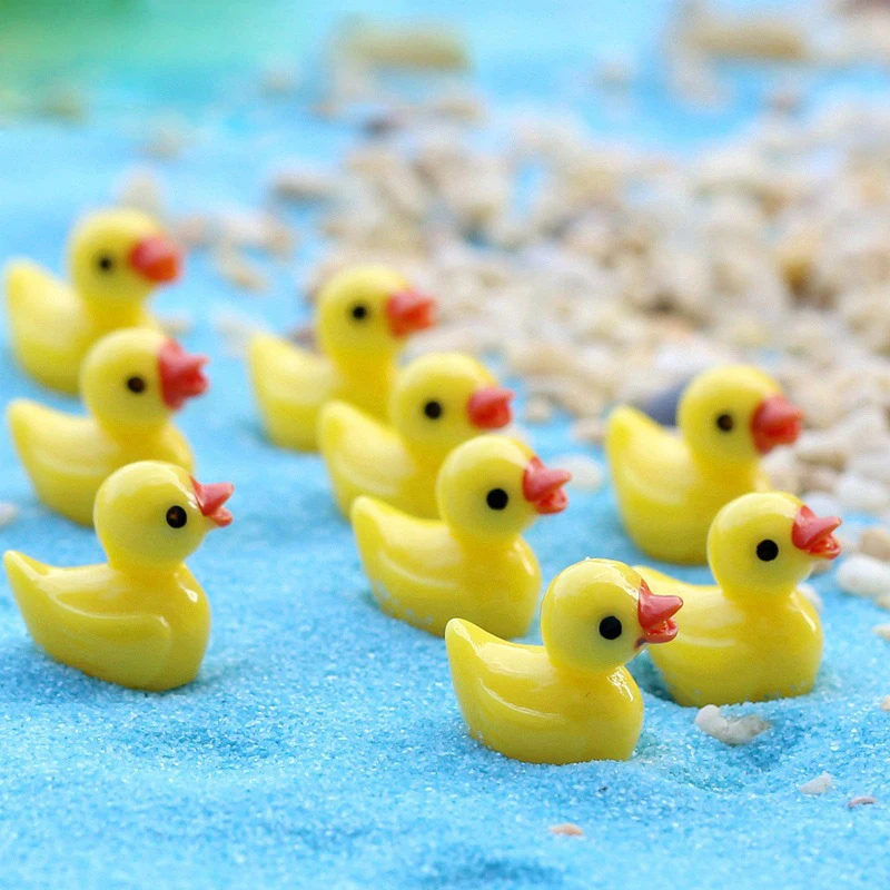 10 шт. мини-желтая утка игрушки куклы кулон мох микро Ландшафтные украшения