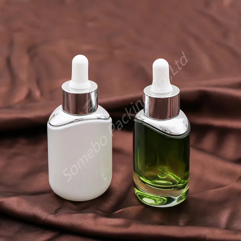 

500pcs Spot 15ml30ml essence bottle thick bottom shoulder liquid bottle flat glass bottles cosmetic packaging material