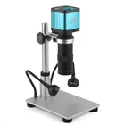 Цифровой видеомикроскоп 4K 48 МП HDMI USB камера 1X-130X зум C-образный кронштейн для объектива с подсветкой для обнаружения телефонных фотографий