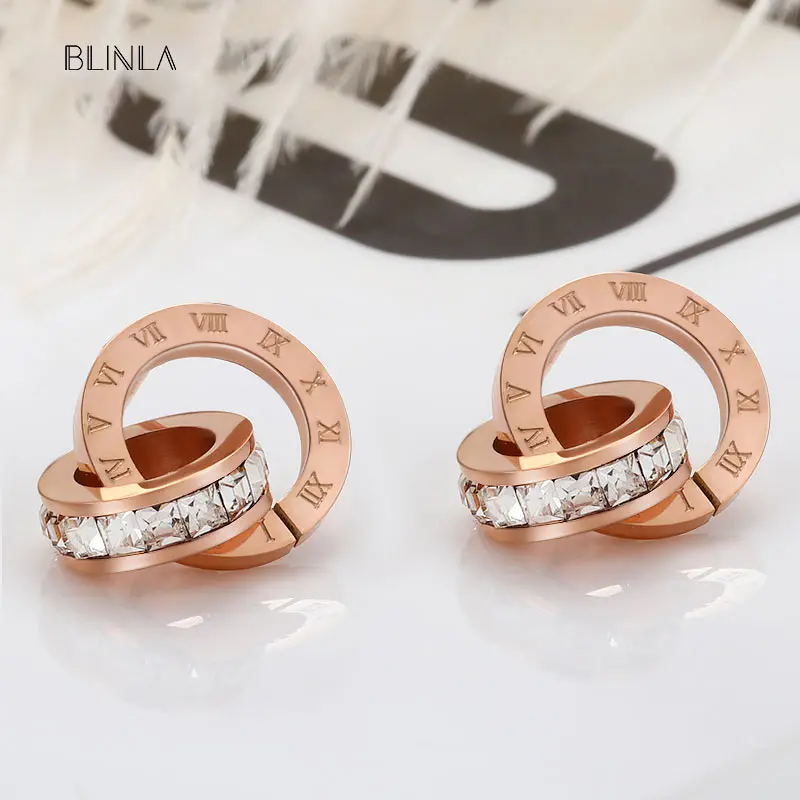 Женские серьги-гвоздики BLINLA из нержавеющей стали роскошные корейские серьги с