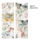 Винтажный декоративный скотч, 15 видов, цветочный коллаж, скрапбукинг, дневник, цветок, бабочка