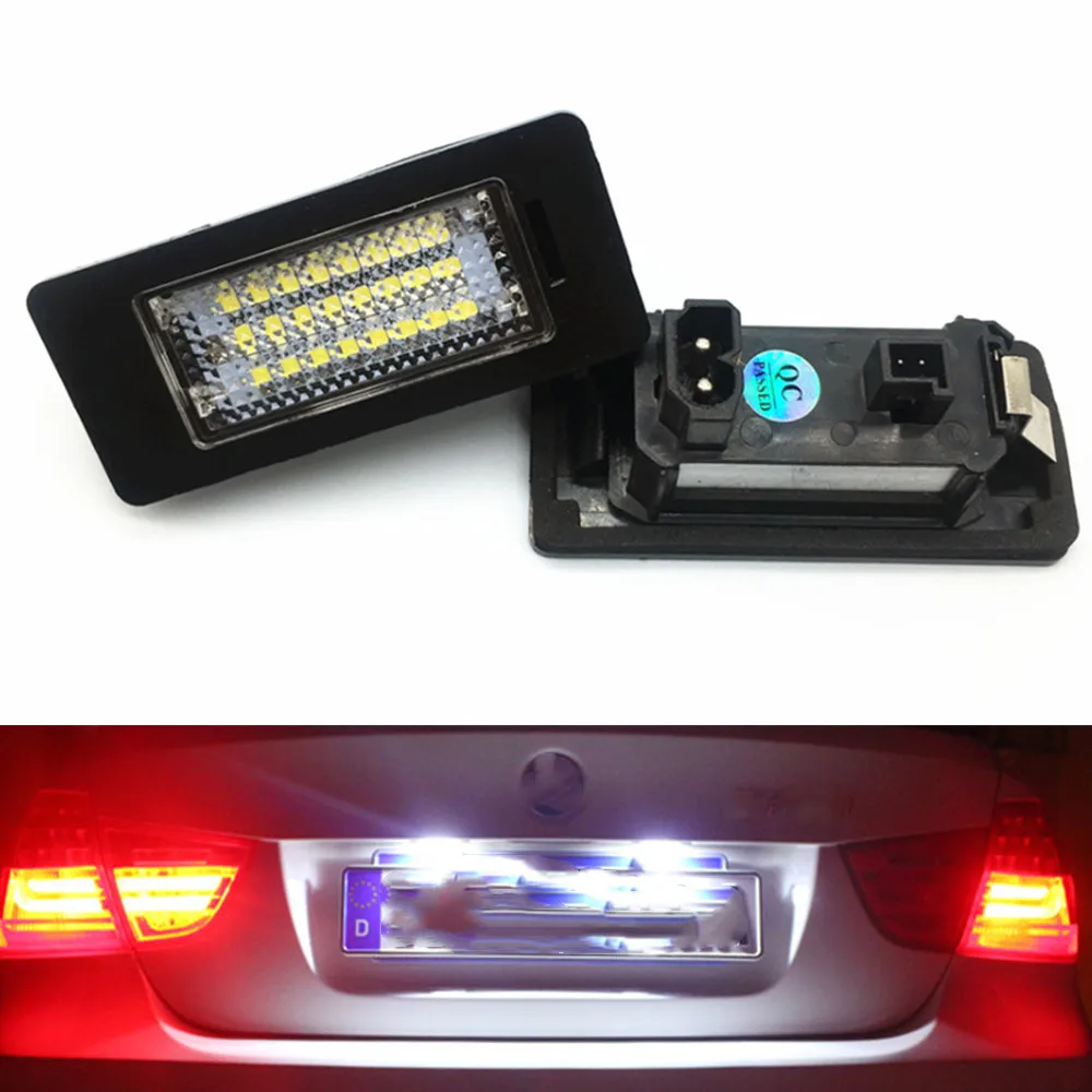 2 шт. без ошибок светодиодный номерной знак освещение автомобильные аксессуары для BMW E81 E82 E90 E91 E92 E93 E60 E61 E39 X1 E84