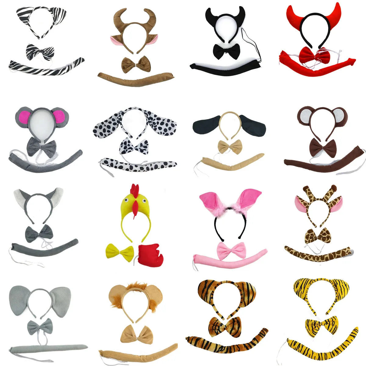 Звериного уха ленточный головной убор хвост галстук реквизит с рисованным Аниме