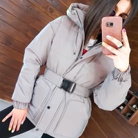parkas silver reflection clothing for women jacket button zip up belt winter coat ski warm 2020 fashion casual cotton