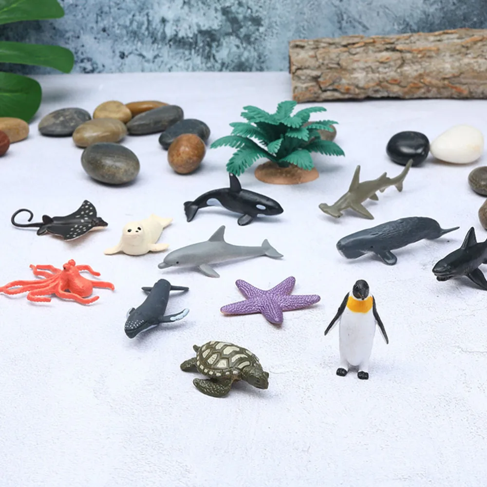 

24Pcs Marine Animal Models Emulation Animal Ornaments Kids Toys (Assorted Color)