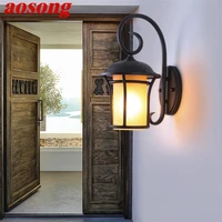 aosong outdoor wall light classical led sconces retro lamp waterproof ip65 decorative for home porch villa