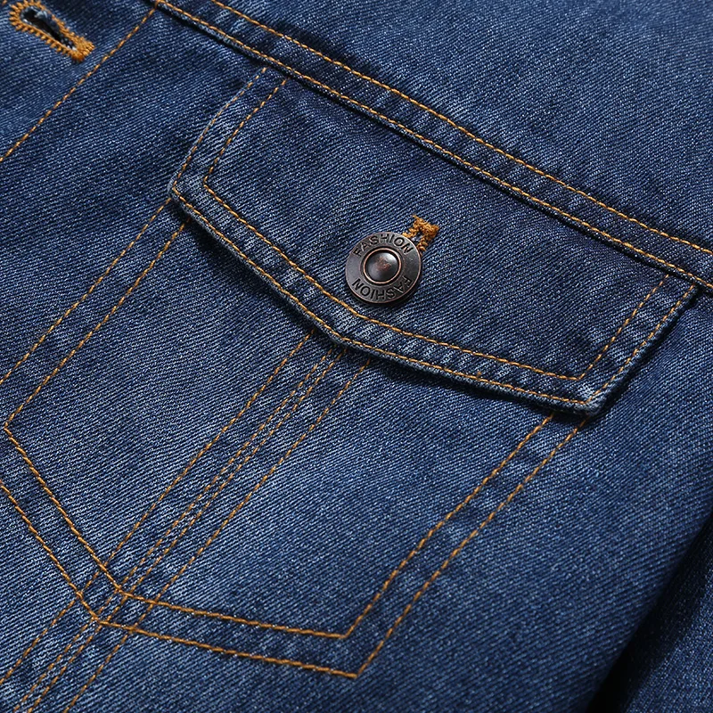 

Denim Jacket Men Men's Spring Jacket Blazer Suit Jean Jackets with Multi Pockets Casual Pu Leather Collar Outerwear Jeans Coats