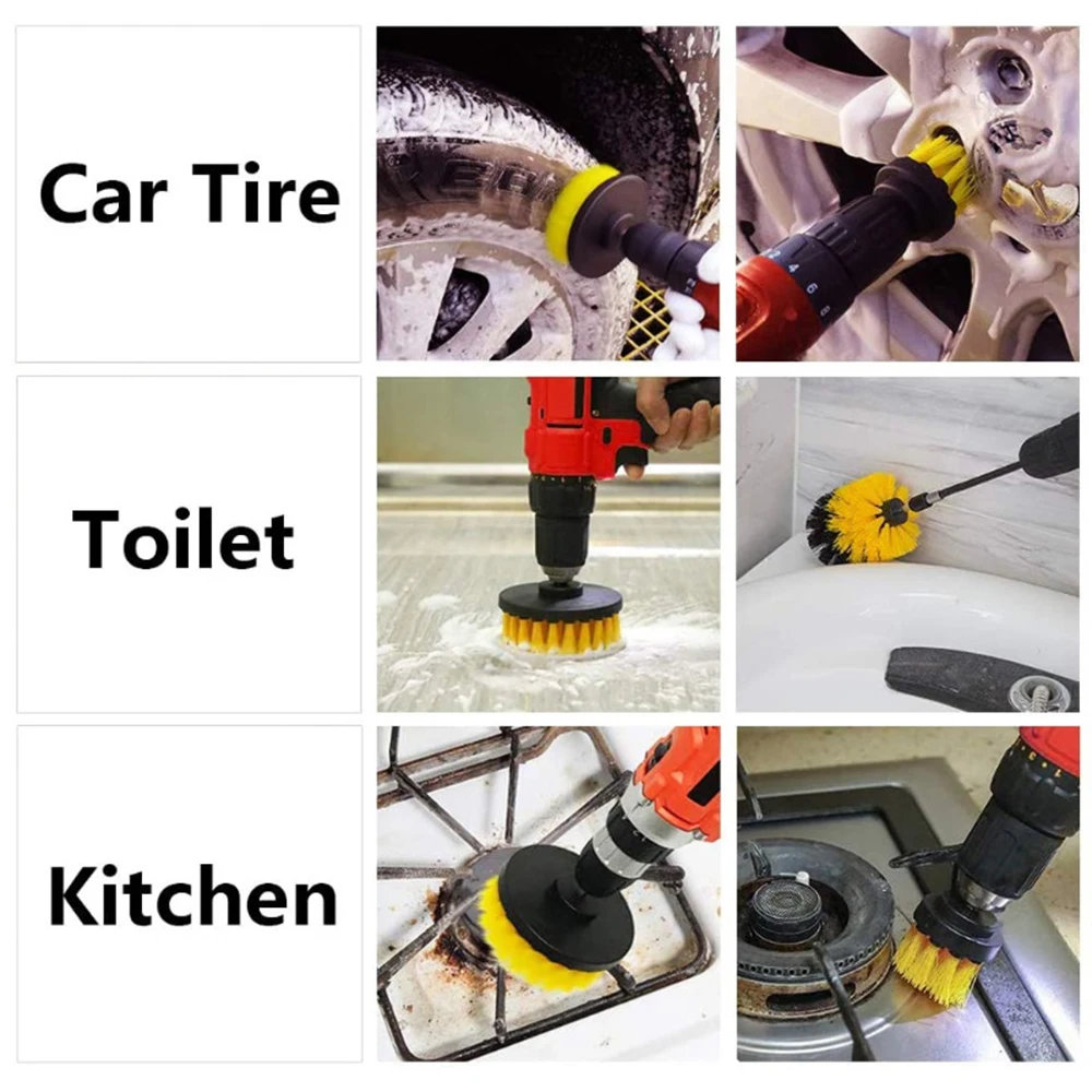 

Drill Brush Scrub Pads 23 Piece Power Scrubber Cleaning Kit - All Purpose Cleaner Scrubbing Cordless Drill for Cleaning Pool Til