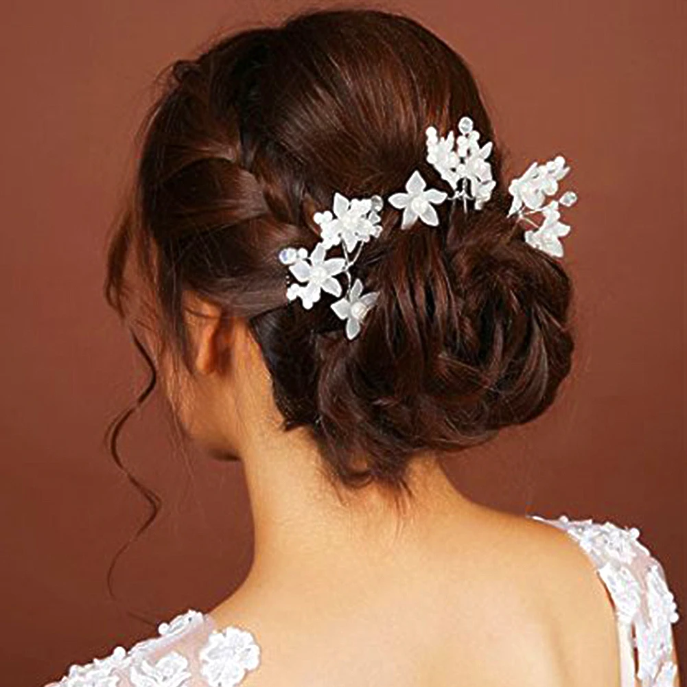 

10pcs Engagement Party Styling Fashion Bride Accessories Hair Clip Stick U Shaped Wedding Flower Hairpin