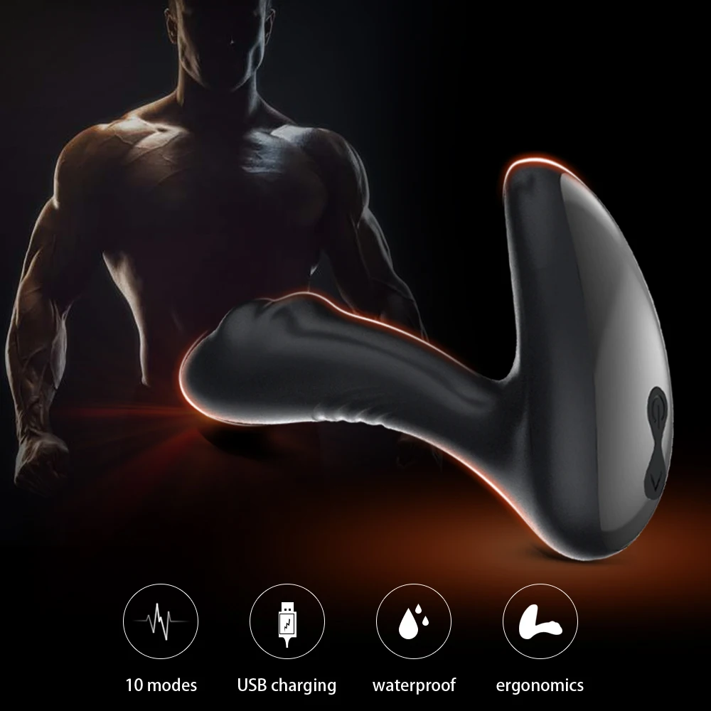 Силиконовый массажер простаты в секс магазине 10 Частотный Анальная пробка