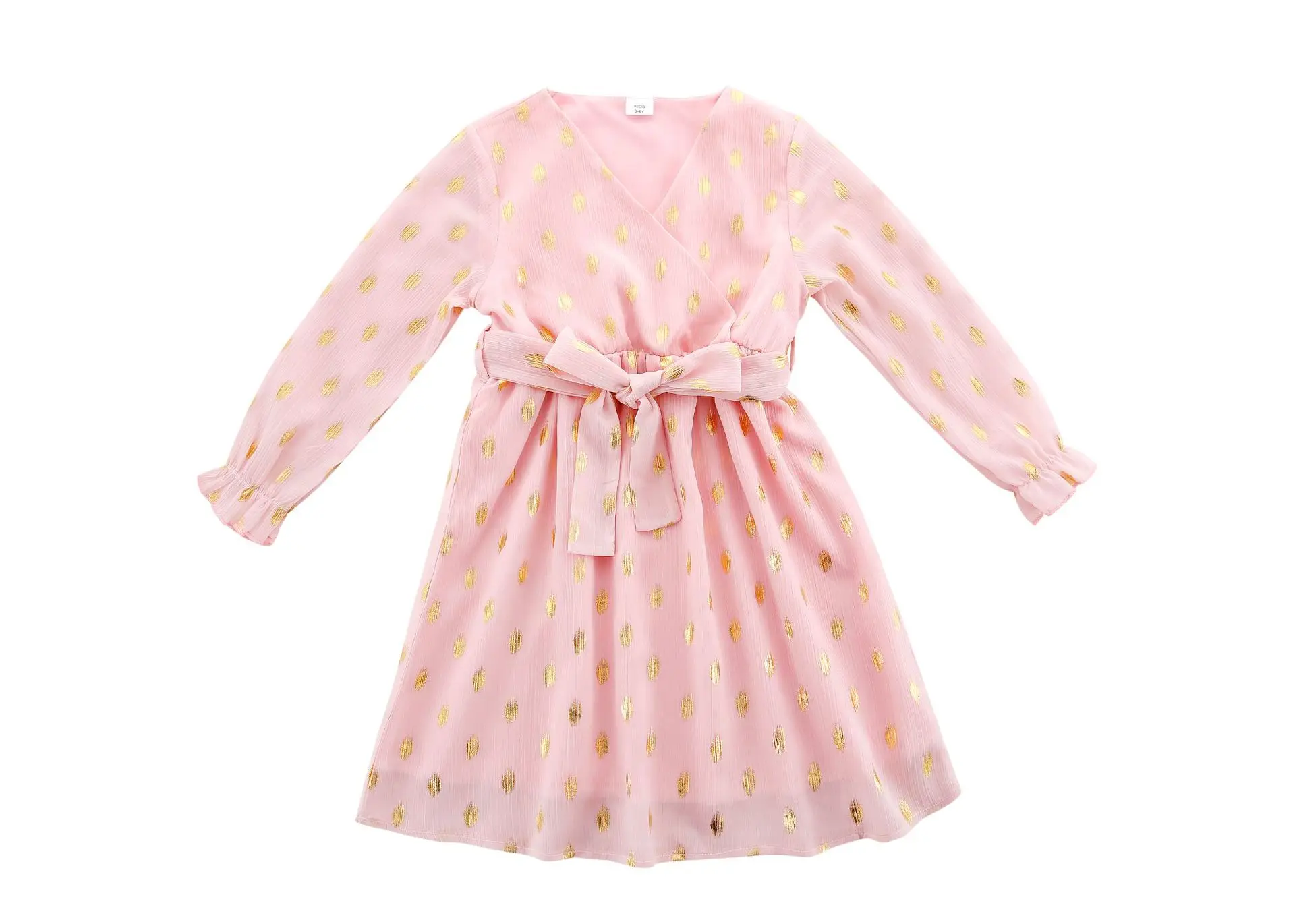 

Family matching suit mother and daughter chiffon long V-neck dress sequined mother girl baby spring and autumn girls skirt