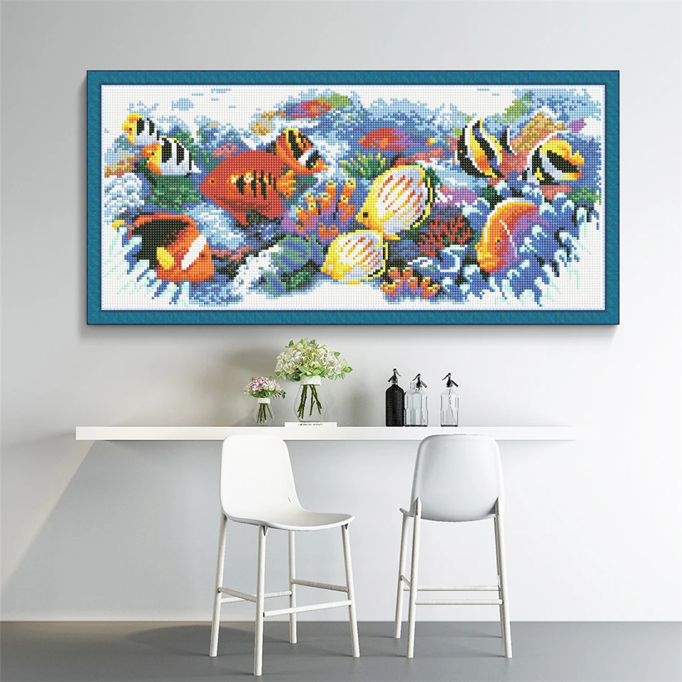 Тропическая рыба Алмазная картина полный квадрат Новое поступление 5D Сделай Сам