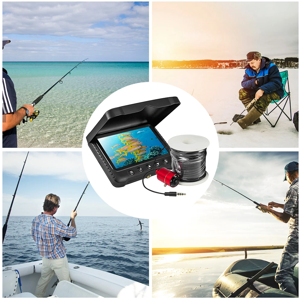 

5 inch LCD Underwater Fishing Camera Portable Fish Finder Waterproof Underwater Monitor 1200TVL Fishing Camera Fishing Dector