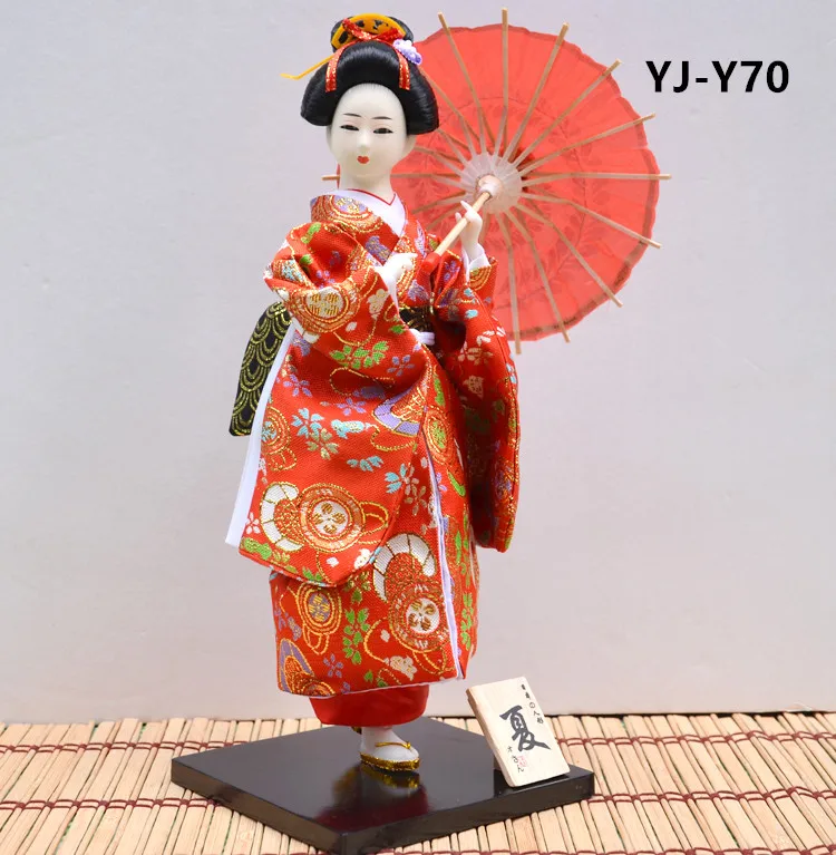 

MYBLUE 30cm Kawaii Hand Make Japanese Geisha Kimono Doll Sculpture Japanese House Figurine Home Room Decoration Accessories