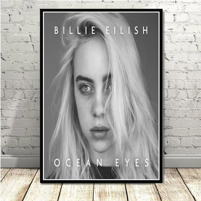 Постер и принты Billie Eilish мы все засыпаем зарыть друг поп-звезда художественная живопись настенные картины для гостиной домашний декор - Цвет: Прозрачный