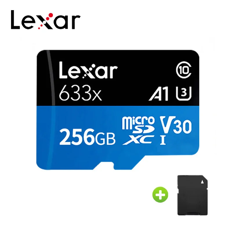 Lexar 633X слот для карт памяти 64 ГБ 128 ГБ 256 ГБ 512 Гб Micro SD карта SDXC 95 МБ/с. TF карты флэш накопитель usb для смартфонов - Емкость: 256GB-Adapter