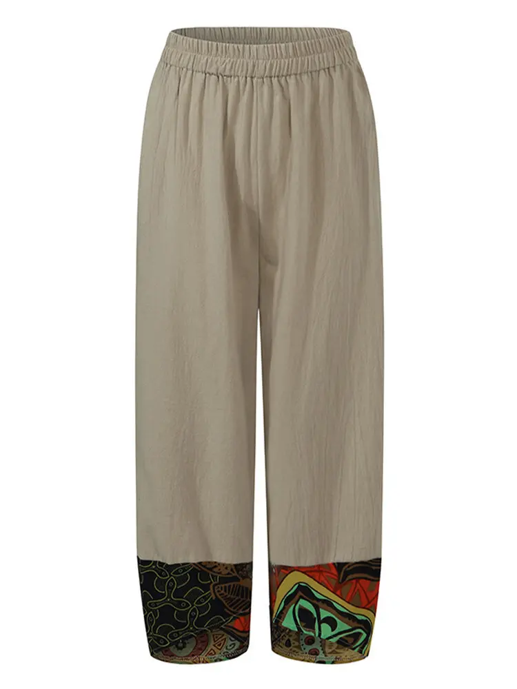 

Cotton Hemp Printed Stretch Capris